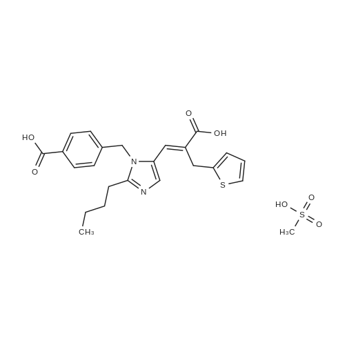 Eprosartan mesylate 化学结构 CAS号：144143-96-4