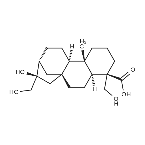 Kauran-18-oic acid, 16,17,19-trihydroxy-, (4α)- 化学结构 CAS号：308821-59-2