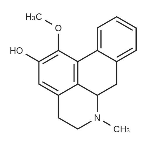 2-Hydroxy-1-Methoxyaporphine 化学结构 CAS号：33770-27-3