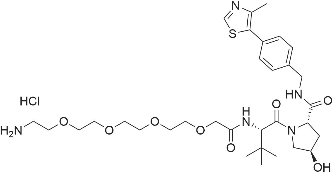 (S,R,S)-AHPC-PEG4-NH2 HCl 化学结构 CAS号：2064292-52-8