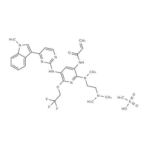 Firmonertinib mesylate 化学结构 CAS号：2130958-55-1