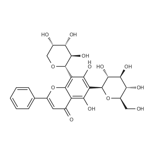 Chrysin 6-C-glucoside 8-C-arabinoside 化学结构 CAS号：185145-34-0