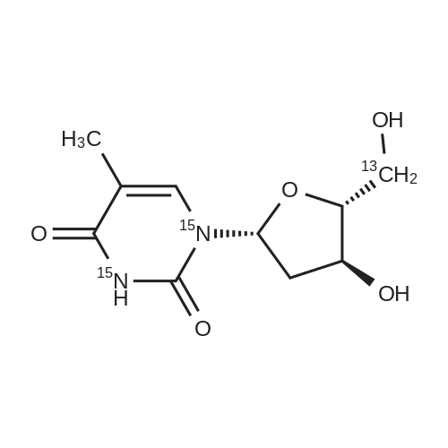 Thymidine-2′-13C 化学结构 CAS号：185553-96-2