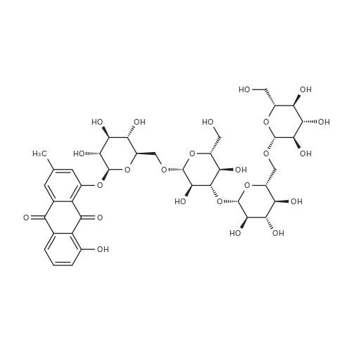 Chrysophanol tetraglucoside 化学结构 CAS号：120181-08-0