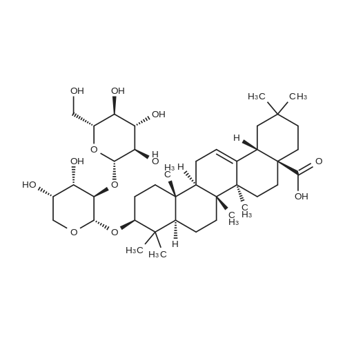 Oleanolic acid-3-O-β-D-glucopyranosyl(1→2)-α-L-arabinopyranoside 化学结构 CAS号：60213-69-6