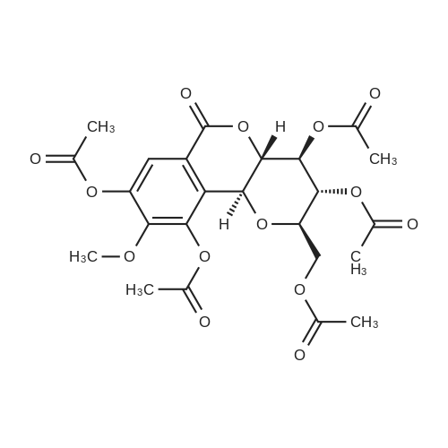 Bergenin pentaacetate 化学结构 CAS号：14531-47-6