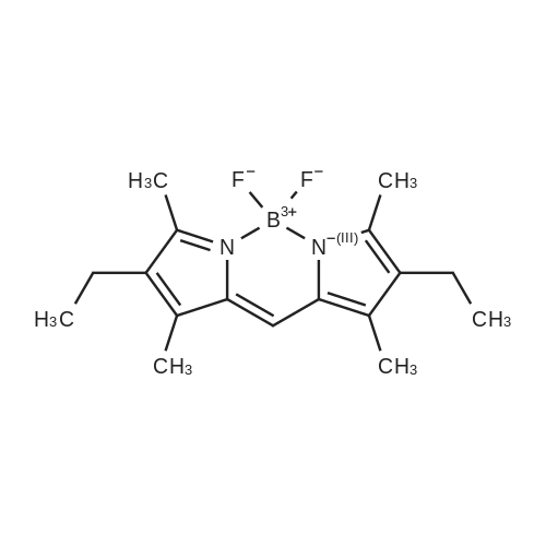 {3-Ethyl-5-[(4-ethyl-3,5-dimethyl-2H-pyrrol-2-ylidene)methyl]-2,4-dimethyl-1H-pyrrolato-N1,N5}difluoroboron 化学结构 CAS号：55799-81-0