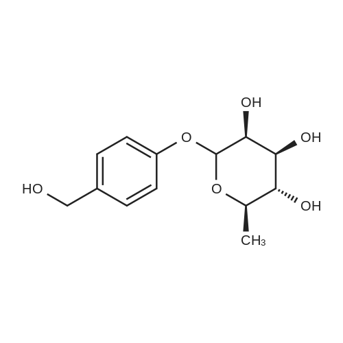 4-Hydroxymethylphenol 1-O-rhamnoside 化学结构 CAS号：478314-67-9