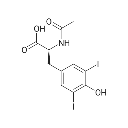 Ac-Tyr(3,5-DiI)-OH/乙酰-3,5-二碘-L-酪氨酸 化学结构 CAS号：1027-28-7