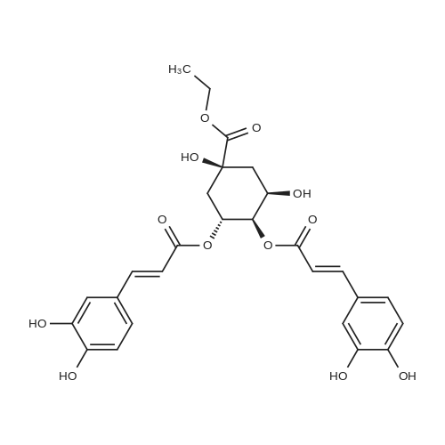 Ethyl 3,4-dicaffeoylquinate 化学结构 CAS号：143051-73-4