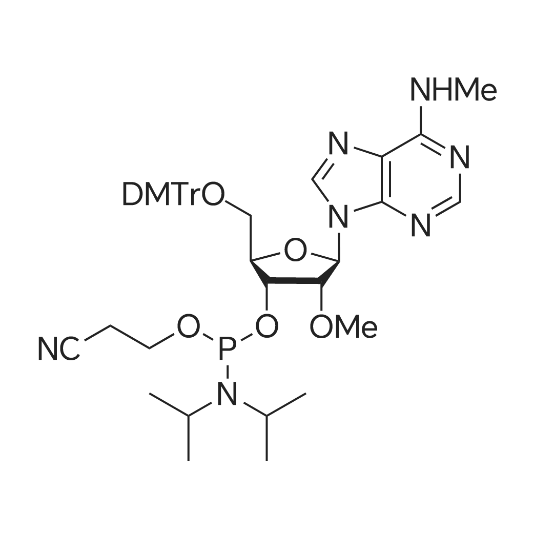 5'-O-DMTr-2'-O-methyl-N6-methyl adenosine 3'-CED phosphoramidite 化学结构 CAS号：2348385-04-4