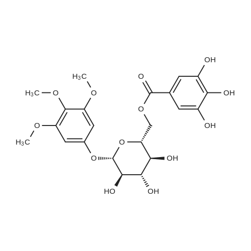 3,4,5-Trimethoxyphenyl-(6'-O-galloyl)-O-β-D-glucopyranoside 化学结构 CAS号：109206-94-2