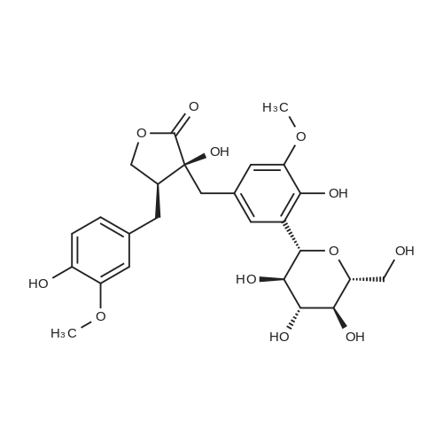 Nortrachelogenin 5'-C-β-glucopyranoside 化学结构 CAS号：858127-39-6