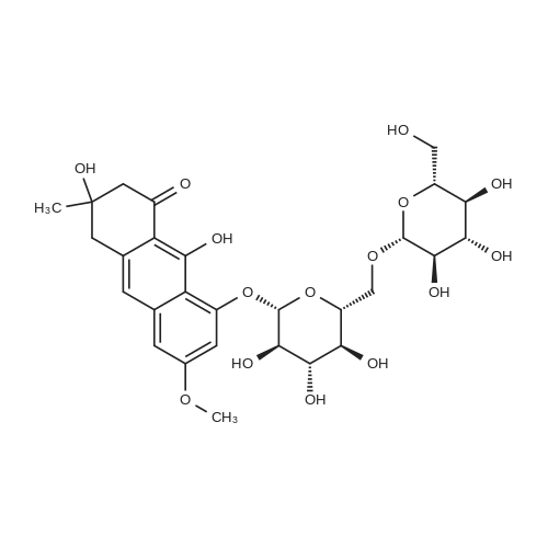 Torosachrysone 8-O-beta-gentiobioside 化学结构 CAS号：94356-13-5