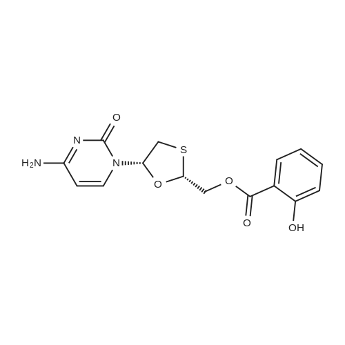 Lamivudine salicylate/水杨酸拉米呋啶 化学结构 CAS号：N/A