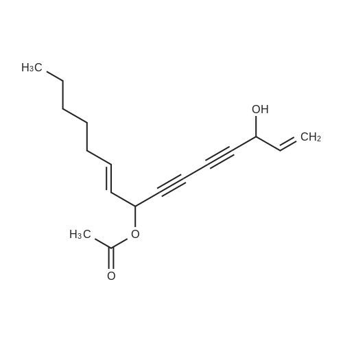 8-Acetoxypentadeca-1,9Z-diene-4,6-diyn-3-ol 化学结构 CAS号：41682-30-8