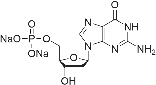 Disodium 2'-deoxy-5'-O-phosphonatoguanosine 化学结构 CAS号：33430-61-4