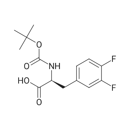 Boc-Phe(3,4-DiF)-OH/Boc-L-3,4-二氟苯丙氨酸 化学结构 CAS号：198474-90-7