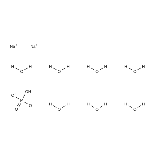 Sodium phosphate dibasic heptahydrate/磷酸氢二钠七水合物 化学结构 CAS号：7782-85-6