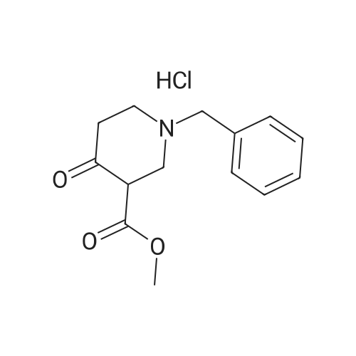 Methyl 1-Benzyl-4-oxo-3-piperidinecarboxylate HCl/1-苄基-3-甲氧羰基-4-哌啶酮盐酸盐 化学结构 CAS号：3939-01-3