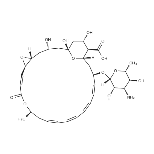 Natamycin 化学结构 CAS号：7681-93-8