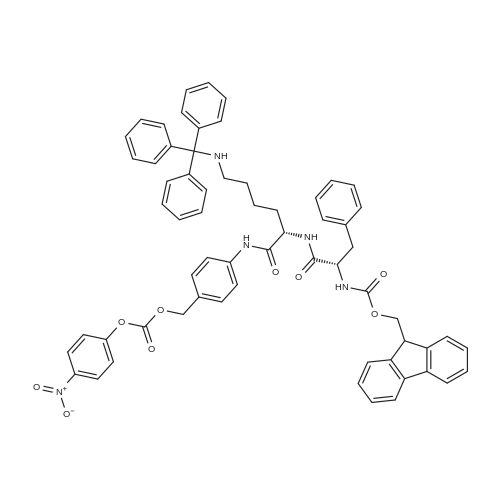 Fmoc-Phe-Lys(Trt)-PAB-PNP 化学结构 CAS号：1116086-09-9