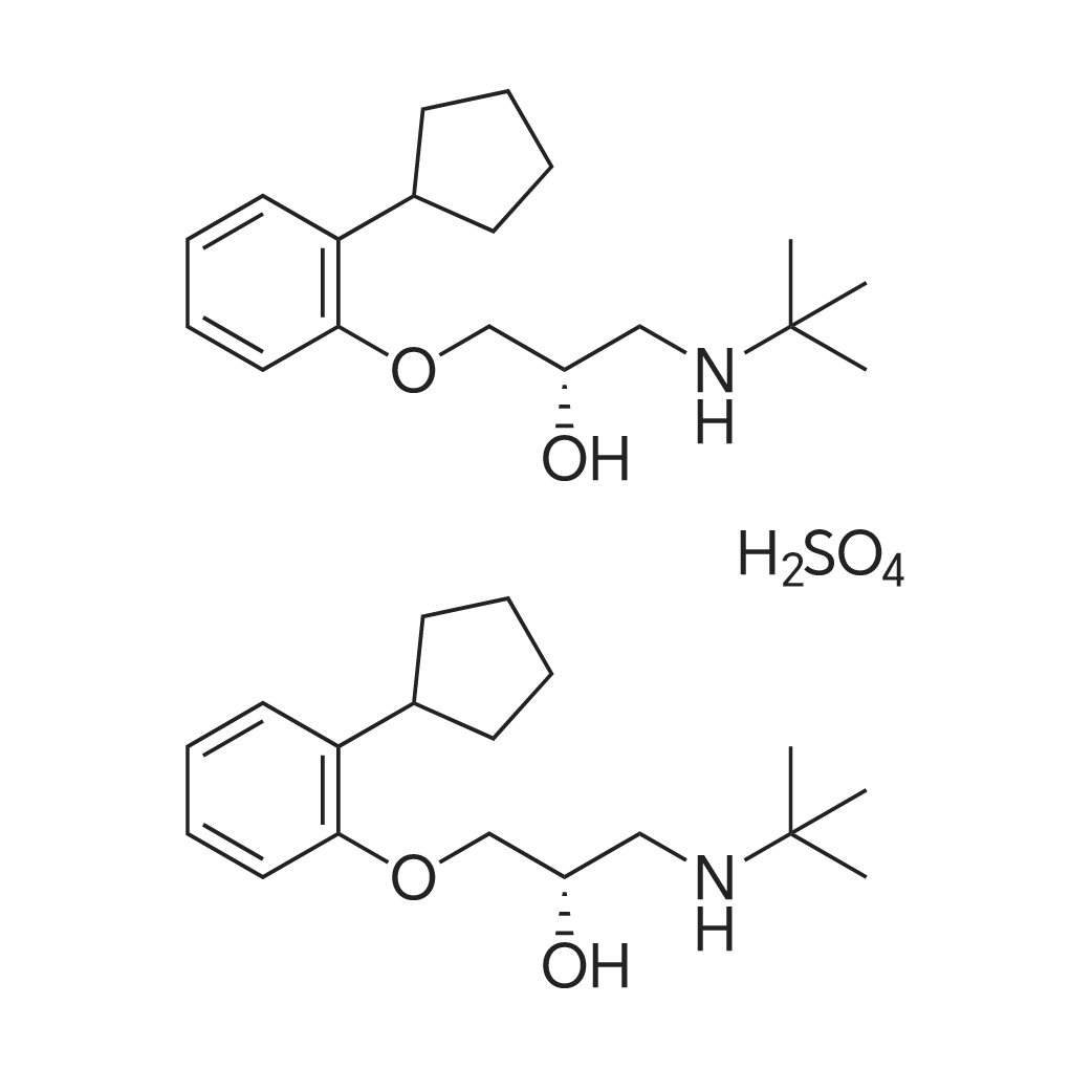 Penbutolol sulfate/喷布特罗硫酸盐 化学结构 CAS号：38363-32-5