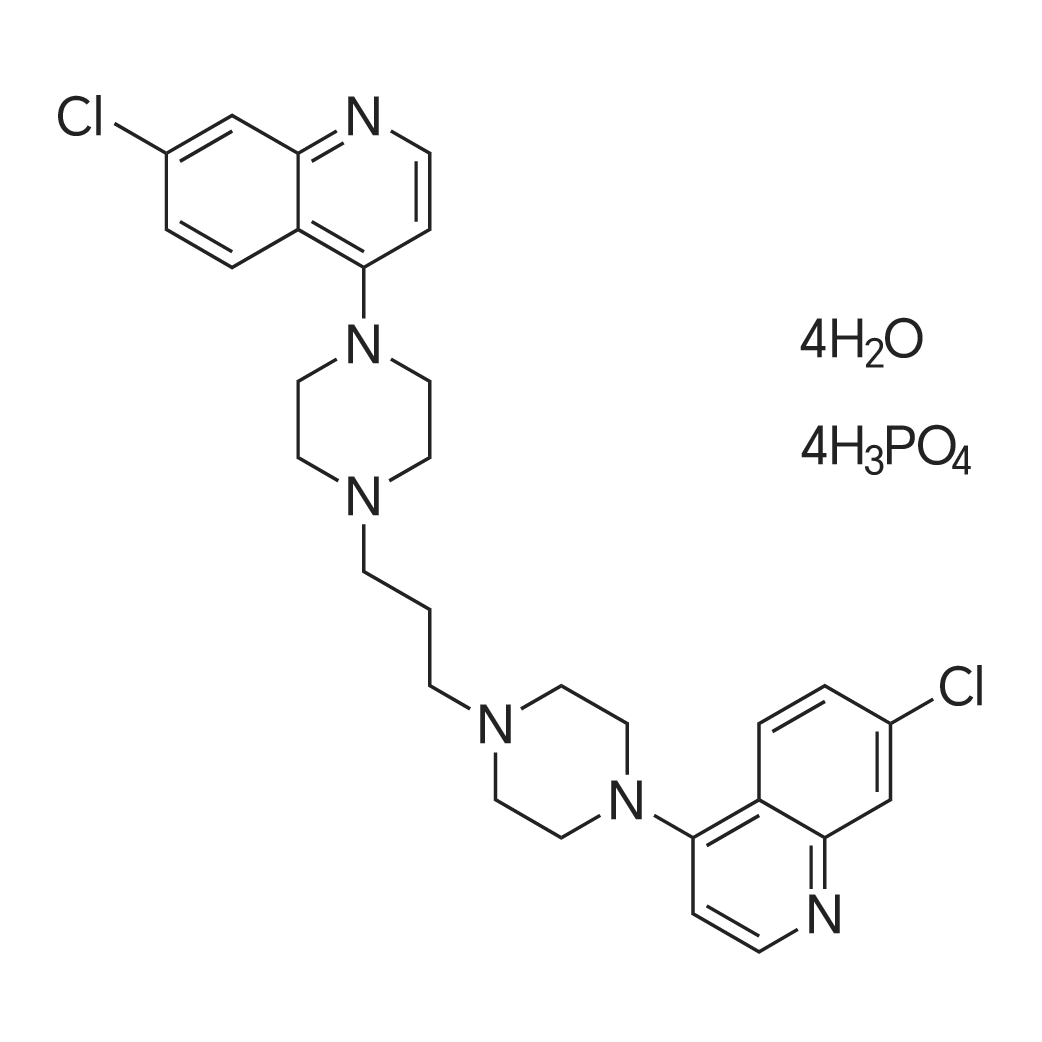 Piperaquine tetraphosphate tetrahydrate/四磷酸哌喹四水合物 化学结构 CAS号：915967-82-7