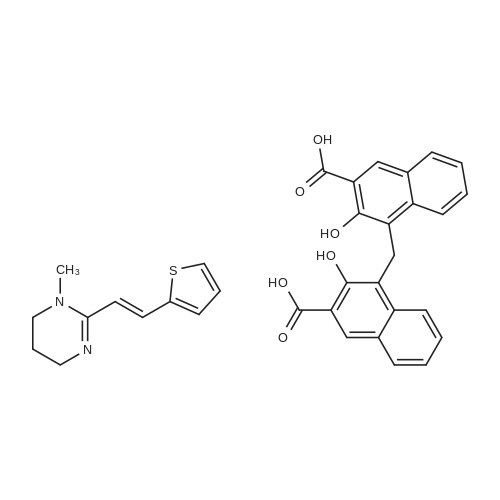 Pyrantel pamoate/双羟萘酸噻嘧啶 化学结构 CAS号：22204-24-6