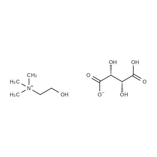 Choline bitartrate/重酒石酸胆碱 化学结构 CAS号：87-67-2