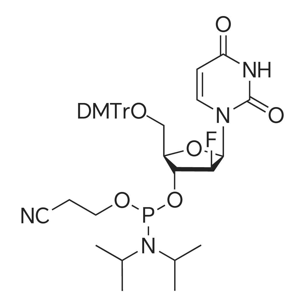 2'-Fluoro-2'-deoxy-ara-U-3'-phosphoramidite 化学结构 CAS号：1190089-70-3