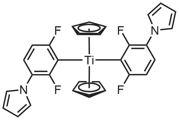 Bis(2,6-difluoro-3-(1-hydropyrrol-1-yl)phenyl)titanocene 化学结构 CAS号：125051-32-3