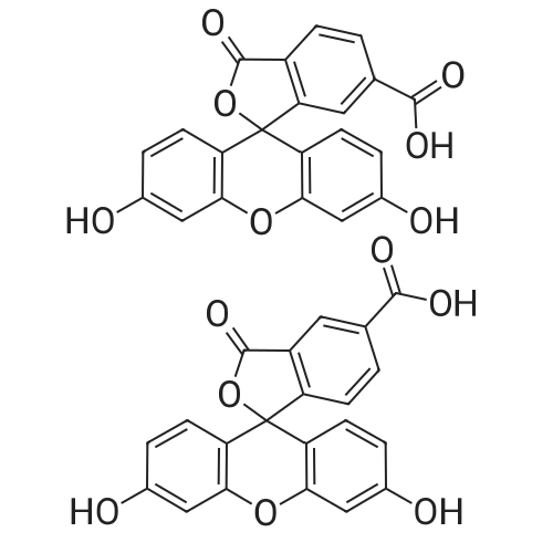 5(6)-Carboxyfluorescein/5(6)-羧基荧光素 化学结构 CAS号：72088-94-9