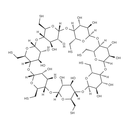 6-Deoxy-6-thio-b-cyclodextrin 化学结构 CAS号：160661-60-9
