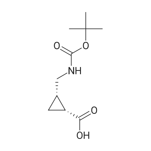 cis-2-[(tert-butoxycarbonylamino)methyl]cyclopropanecarboxylic acid 化学结构 CAS号：1638768-80-5