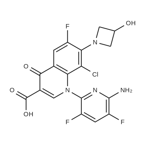 Delafloxacin 化学结构 CAS号：189279-58-1