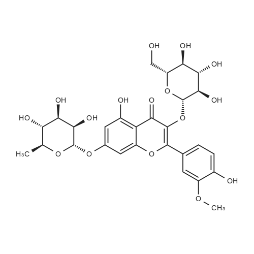 Isorhamnetin 3-glucoside-7-rhamnoside 化学结构 CAS号：17331-71-4