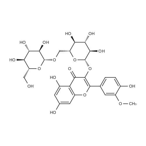 Isorhamnetin 3-gentiobioside 化学结构 CAS号：17429-69-5